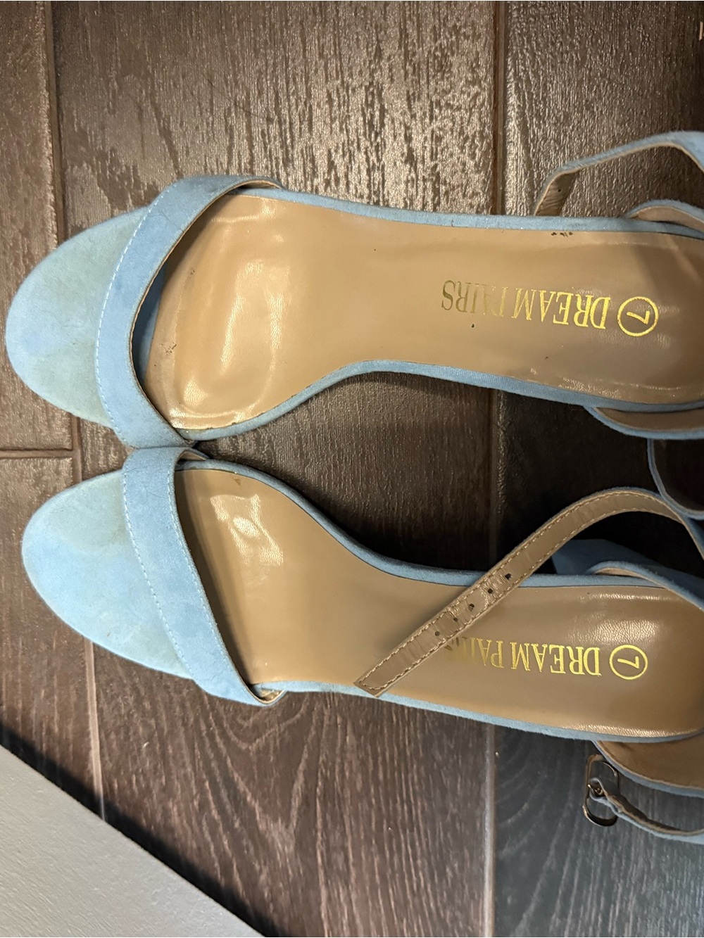 Dream Pairs Sky Blue Suede Open-Toe Ankle Strap Sandals